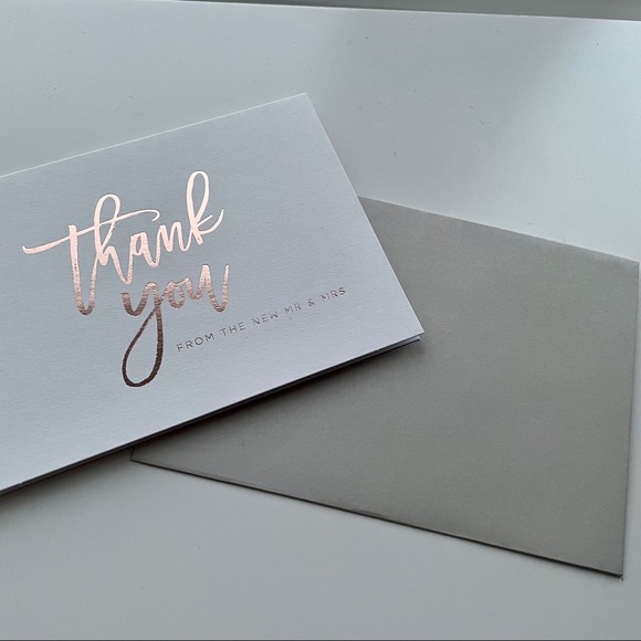Wedding Thank You Cards 12 Pk Envelopes Included - Picture 5 of 9